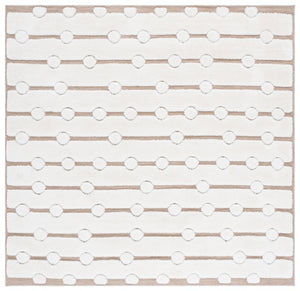 Safavieh Celebrity Solid Ivory Beige Square Area Rug Plush Pile Transitional Living Room Accent CEL806B-7SQ