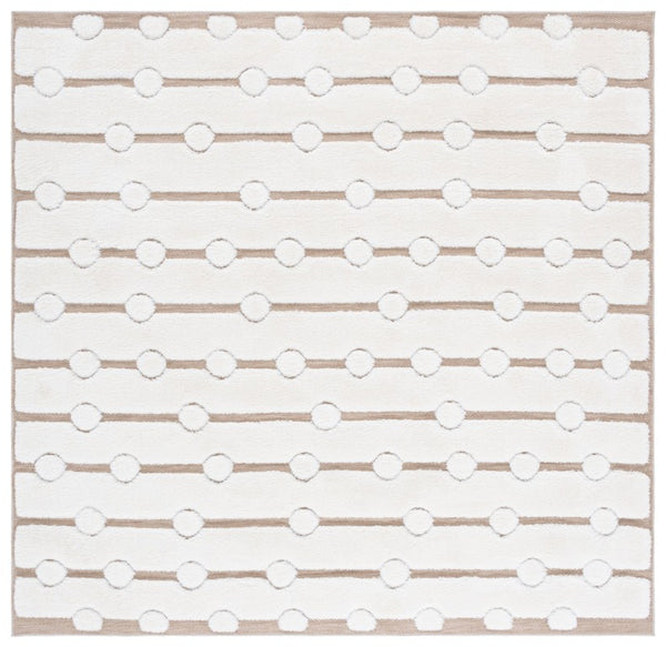 Safavieh Celebrity Solid Ivory Beige Square Area Rug Plush Pile Transitional Living Room Accent CEL806B-7SQ