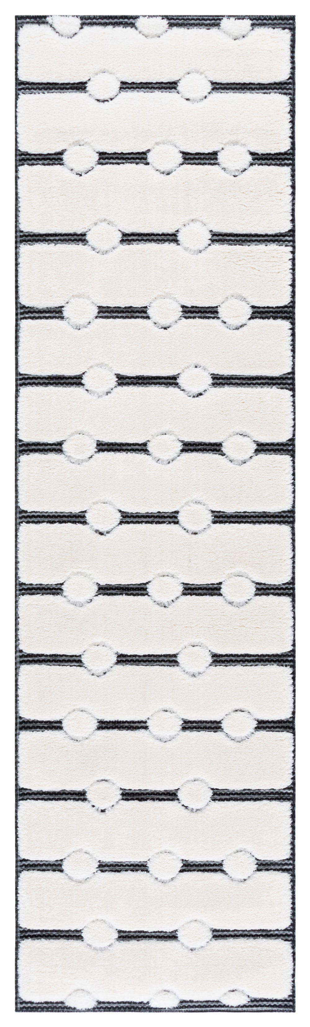 Safavieh Celebrity Ivory And Black Geometric Area Rug — Low-Profile 7/8" Pile, Durable Power-Loomed Design 4'-0" x 6'-0" CEL806H-4