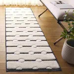 Safavieh Celebrity Turkish Power Loomed Runner Rug Ivory Black Graphic Pattern for Entryways CEL806H-28