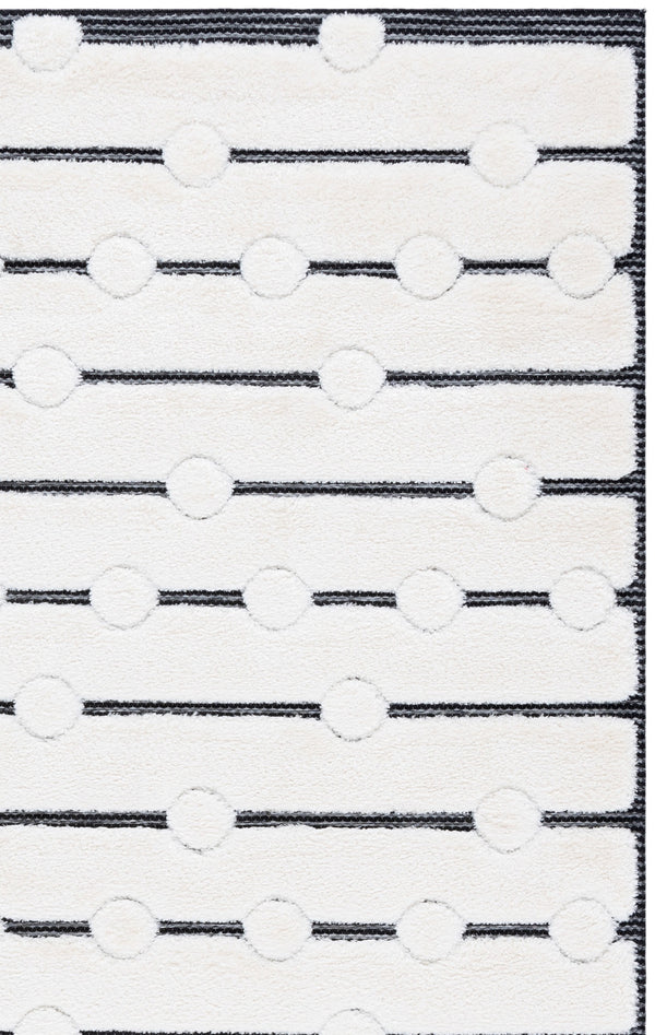 Safavieh Celebrity Ivory And Black Geometric Area Rug — Low-Profile 7/8" Pile, Durable Power-Loomed Design 4'-0" x 6'-0" CEL806H-4