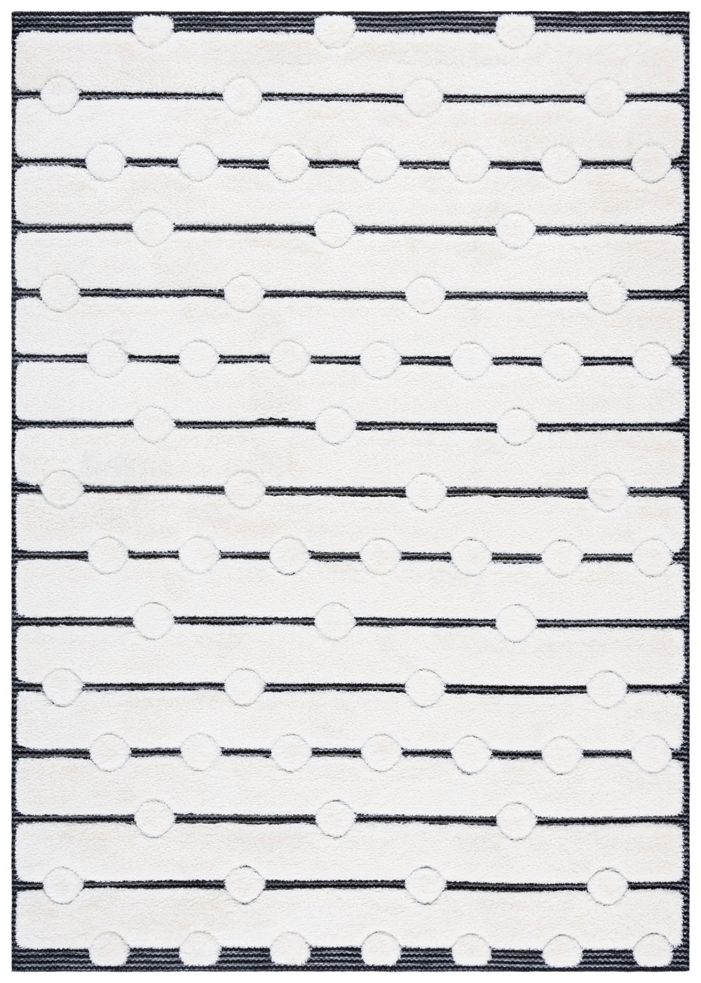 Safavieh Celebrity Ivory And Black Geometric Area Rug — Low-Profile 7/8" Pile, Durable Power-Loomed Design 4'-0" x 6'-0" CEL806H-4