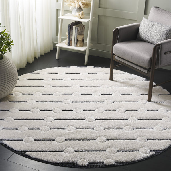 Safavieh Celebrity Ivory And Black Area Rug 8X10 Power-Loomed In Turkey, Low Pile 7/8" Durable Soft Feel 9'-0" x 12'-0" CEL806H-9