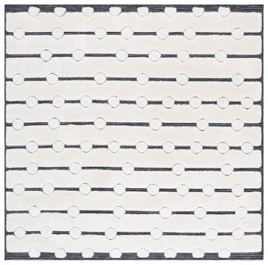 Safavieh Celebrity Square Area Rug Ivory Black Woven Polyester Minimalist Modern Living Room CEL806H-7SQ