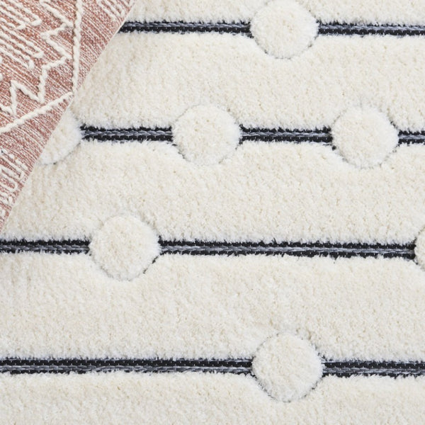 Safavieh Celebrity Square Area Rug Ivory Black Woven Polyester Minimalist Modern Living Room CEL806H-7SQ