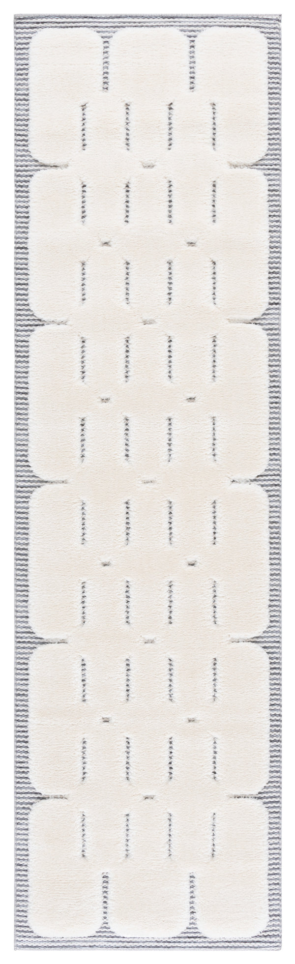 Safavieh Celebrity Ivory Grey Geometric Area Rug — Low Pile Scandinavian Style, Durable Power-Loomed Turkey Backing 4'-0" x 6'-0" CEL808F-4