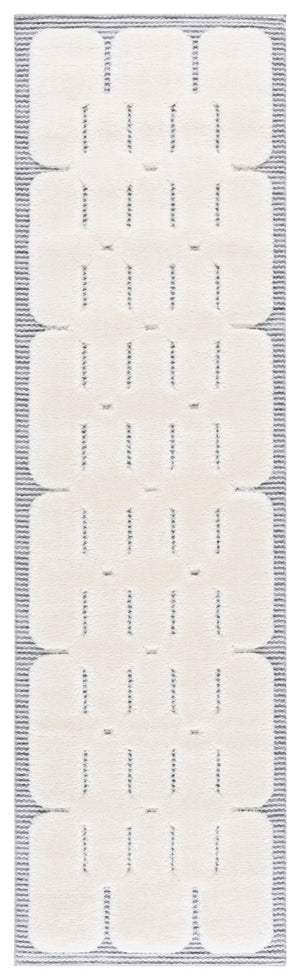 Safavieh Celebrity Power Loomed Runner Rug Neutral Ivory Grey Poly Blend Hallway Accent 2'-2" x 8'-0" CEL808F-28