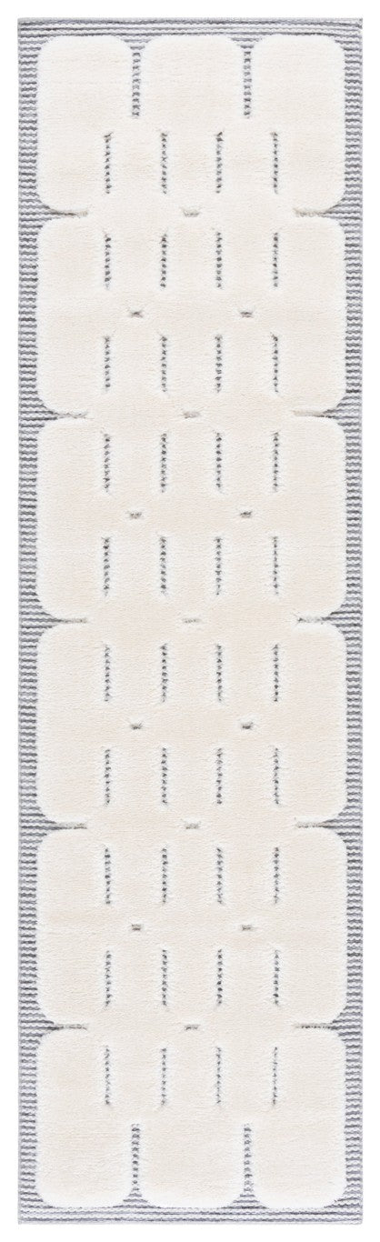 Safavieh Celebrity Power Loomed Runner Rug Neutral Ivory Grey Poly Blend Hallway Accent 2'-2" x 8'-0" CEL808F-28