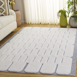 Safavieh Celebrity Turkish Power-Loomed Area Rug In Ivory And Grey — Low-Profile, Stain-Resistant, Modern Elegance 5'-3" x 7'-6" CEL808F-5