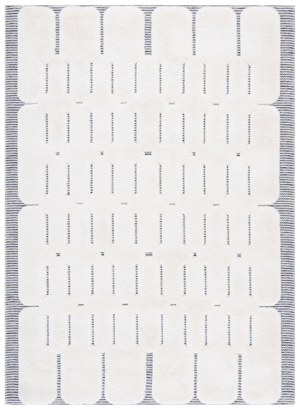 Safavieh Celebrity Turkish Power-Loomed Area Rug In Ivory And Grey — Low-Profile, Stain-Resistant, Modern Elegance 5'-3" x 7'-6" CEL808F-5
