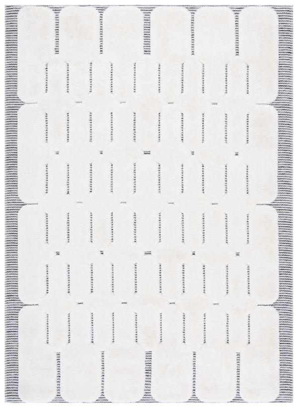 Safavieh Celebrity Ivory Grey Scandinavian Geometric Area Rug — Low Profile, Durable Turkish Power-Loomed Design 9'-0" x 12'-0" CEL808F-9