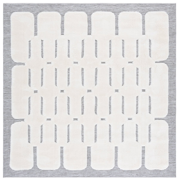 Safavieh Celebrity Ivory Grey Scandinavian Geometric Area Rug — Low Profile, Durable Turkish Power-Loomed Design 9'-0" x 12'-0" CEL808F-9