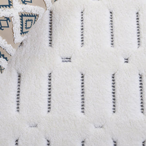 Safavieh Celebrity Power Loomed Runner Rug Neutral Ivory Grey Poly Blend Hallway Accent 8'-0" x 10'-0" CEL808F-8