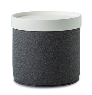 Soho Concept Celine Pouf-b 17.7" Compact Wool & Boucle Extra Loop Fabric - Stylish, Durable Seating With 10-year Guarantee Dark Grey,White  Soho-concept-dining-chair-13422
