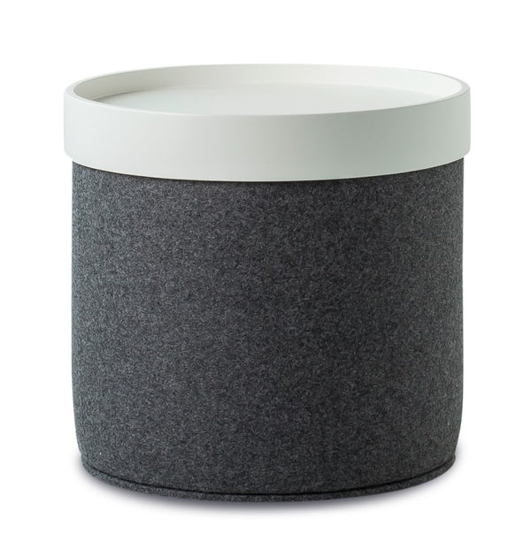 Soho Concept Celine Pouf-b 17.7" Compact Wool & Boucle Extra Loop Fabric - Stylish, Durable Seating With 10-year Guarantee Dark Grey,White  Soho-concept-dining-chair-13422