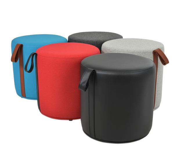 Soho Concept Celine Pouf - Stylish 23.6" Wool & Boucle Fabric Ottoman With 10-year Guarantee, Made In Turkey Dark Grey,Silver  Soho-concept-dining-chair-13457
