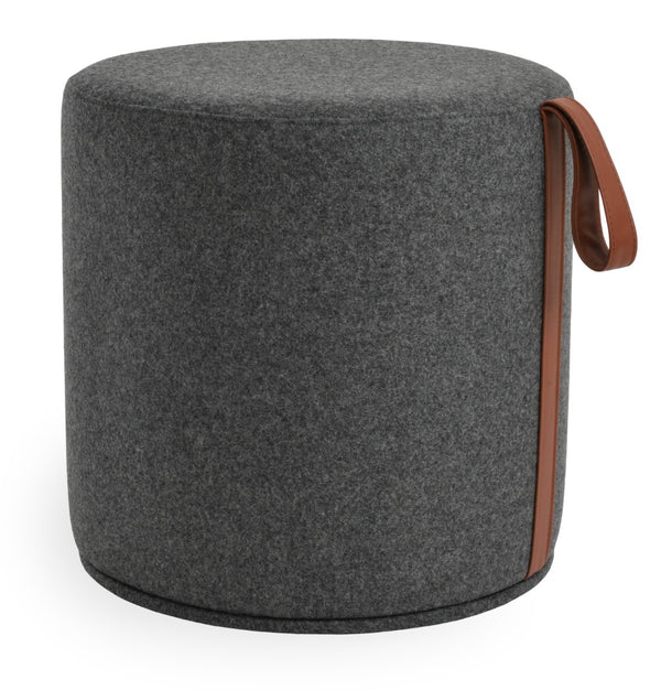 Soho Concept Celine Pouf - Stylish Compact Seating In Beige With 10-year Guarantee, Premium Wool & Boucle Fabric Dark Grey  Soho-concept-dining-chair-13456
