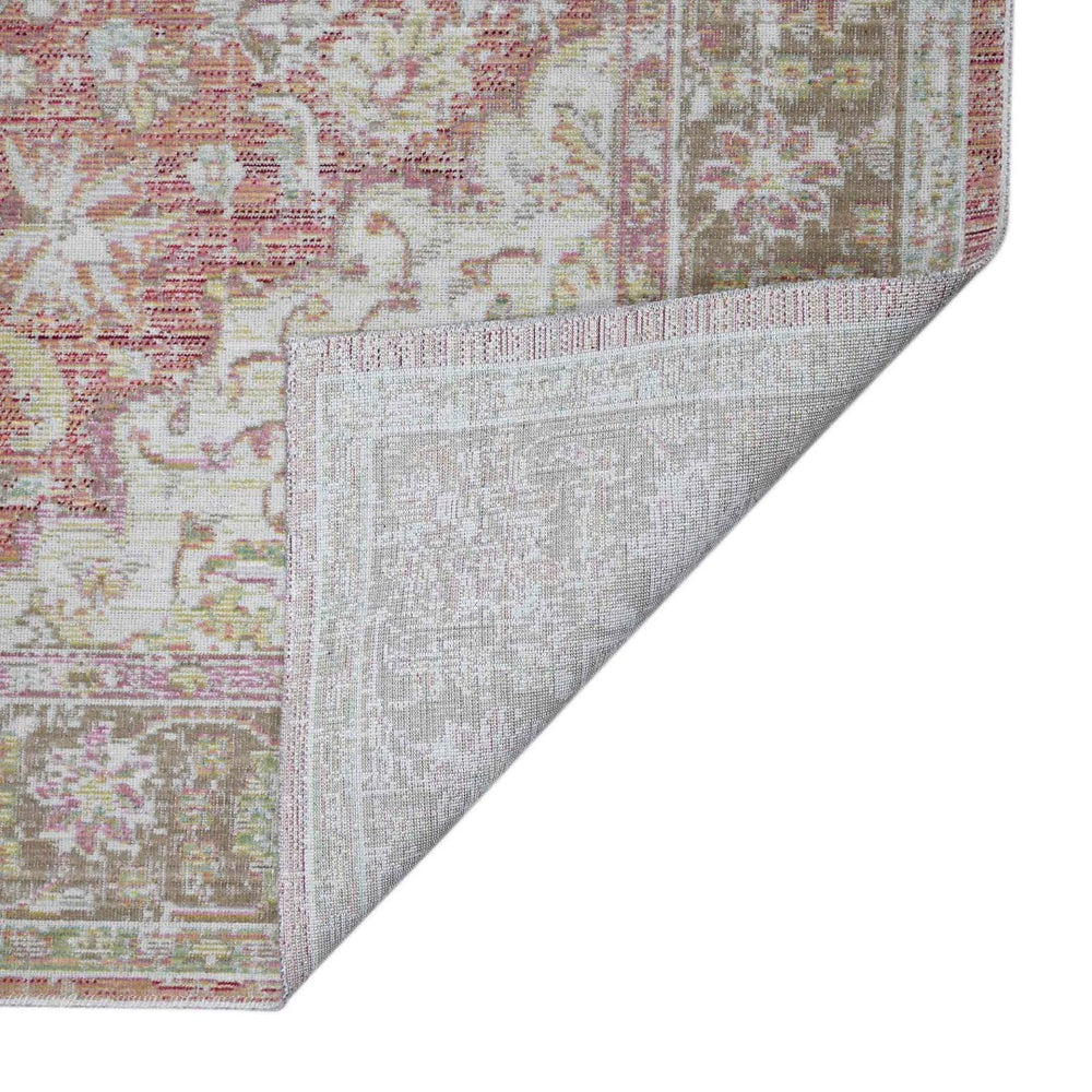 Amer Rugs Century Vintage Bordered Power-loom Area Rug - Timeless Design For Any Home Décor Style Pink Polyester Cen232608