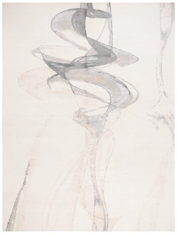 Safavieh Centennial Modern Grey/Ivory Area Rug - Hand-knotted Luxury, 9' X 12' | Timeless Elegance & Comfort Grey ,Ivory 55% Wool,30% Silk,15% Cotton Cen401f-9