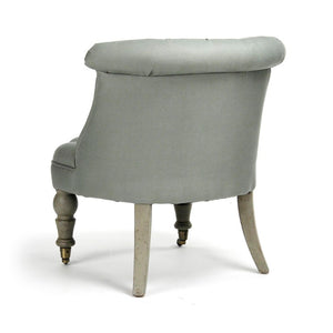 Zentique Amelie Linen Slipper Chair — Compact Birch Frame Accent Seat with Curved Back, Cozy Cushioned Comfort CF003 432 I