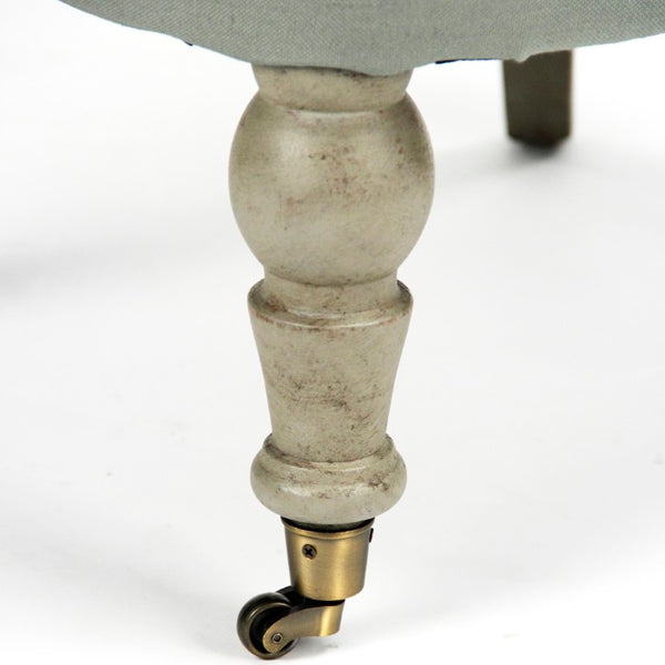 Zentique Amelie Linen Slipper Chair — Compact Birch Frame Accent Seat with Curved Back, Cozy Cushioned Comfort CF003 432 I