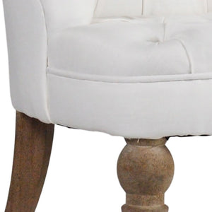 Zentique Amelie Slipper Chair — Compact 26"W solid oak frame, breathable linen upholstery, cozy foam comfort for modern spaces Limed Grey Oak, White Linen CF003 E272 IW90
