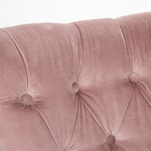 Zentique Iris Velvet Tufted Accent Chair with Oak Frame — Plush Button-Back, Curved Silhouette, Versatile Use CF005 E272 V004