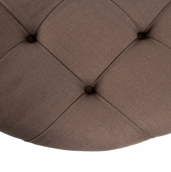 Maison Tufted Round Ottoman Limed Grey Oak, Aubergine Linen CF056-2 E272 A008 Zentique