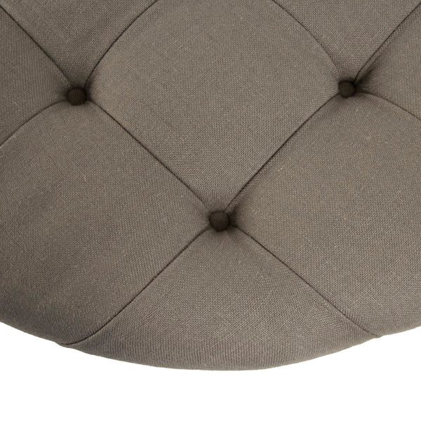 Maison Tufted Round Ottoman Limed Grey Oak, Grey Linen CF056-2 E272 A048 Zentique