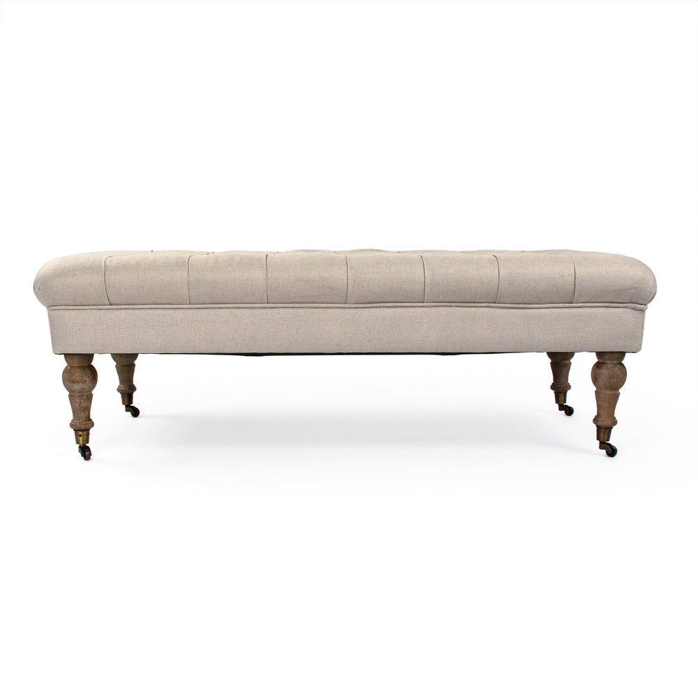 Maison Tufted Ottoman Limed Grey Oak, Natural Linen CF056-Z E272 A003 REC Zentique