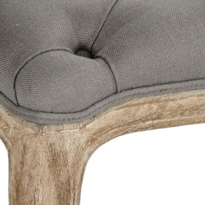 Zentique Maison Tufted Ottoman — Linen Upholstered Oak Frame Bench, Low-Profile Seating, Versatile Accent (96 chars) CF064-6 E272 A048