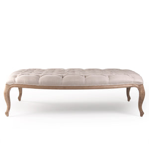 Maison Tufted Ottoman Natural Oak, Natural Linen CF064 E255 A003 Zentique