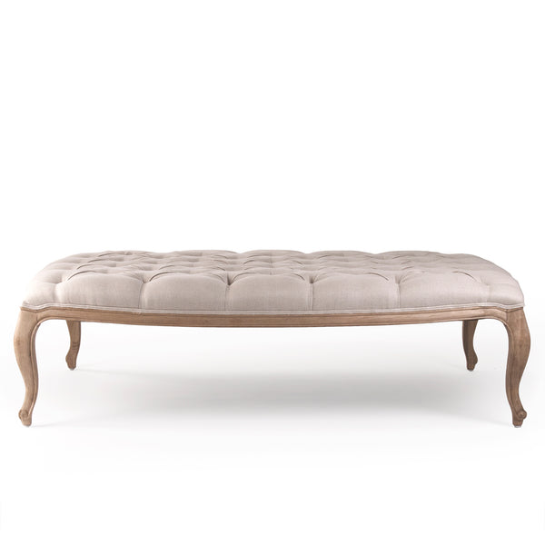 Maison Tufted Ottoman Natural Oak, Natural Linen CF064 E255 A003 Zentique