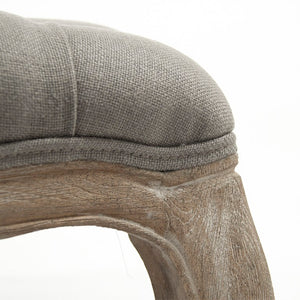 Zentique Maison Rectangular Ottoman with Oak Frame & Linen Upholstery — Multifunctional Bench, Sleek 58"W CF064 E272 A048