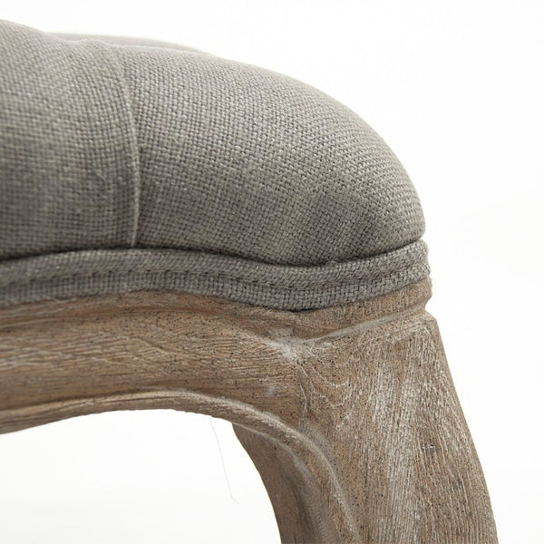 Zentique Maison Rectangular Ottoman with Oak Frame & Linen Upholstery — Multifunctional Bench, Sleek 58"W CF064 E272 A048