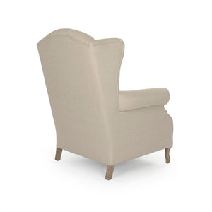 Zentique Hampton chair with solid oak frame and breathable linen upholstery — coastal comfort, durable support (97) Limed Grey Oak, Natural Linen CF071-A-Z E272 A003