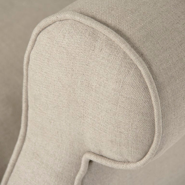 Zentique Hampton chair with solid oak frame and breathable linen upholstery — coastal comfort, durable support (97) Limed Grey Oak, Natural Linen CF071-A-Z E272 A003