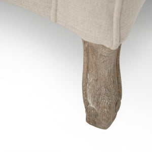 Zentique Hampton chair with solid oak frame and breathable linen upholstery — coastal comfort, durable support (97) Limed Grey Oak, Natural Linen CF071-A-Z E272 A003