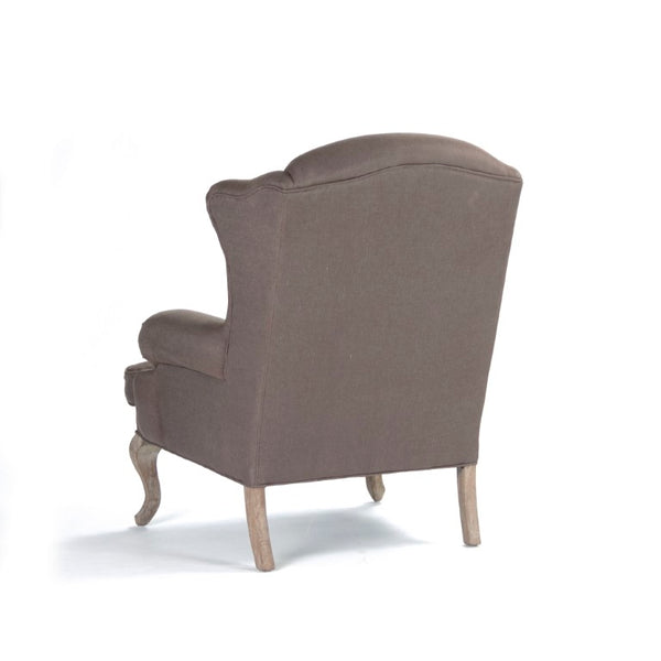 Zentique Zacharie Club Chair with Solid Oak Frame and Breathable Linen Upholstery for Timeless, Cozy Seating 94 chars Limed Grey Oak, Aubergine Linen CF075 E272 A008