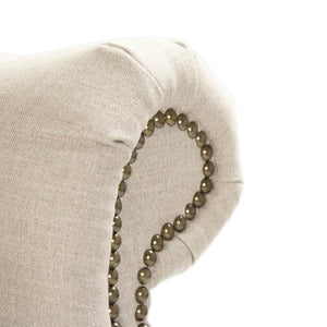 Napoleon Half Wingback Chair Limed Grey Oak, Natural Linen CF076 E272 A003 Zentique