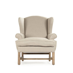 Fabien Wingback Chair Limed Grey Oak, Natural Linen CF090 E272 A003 Zentique