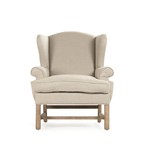 Fabien Wingback Chair Limed Grey Oak, Natural Linen CF090 E272 A003 Zentique