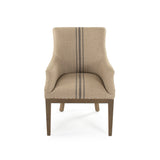 Liberte Deconstructed Arm Chair Dry Finished Birch, Khaki Linen with Blue Pinstripe, Burlap CF139 513 A033 Blue Stripe Zentique