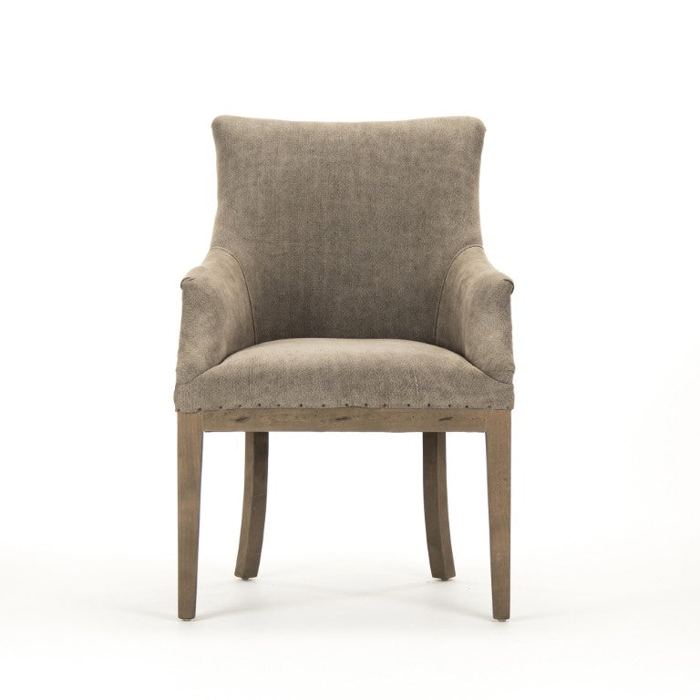 Zentique Liberte Deconstructed Arm Chair — Birch Frame Linen & Burlap Accent Seat with Exposed Seams, Cozy Modern Rustic Design (97 characters) CF139 513 C064/AID010