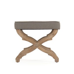 Crescenzo Single Bench Limed Grey Oak, Grey Linen CF162 E272 A048 Zentique