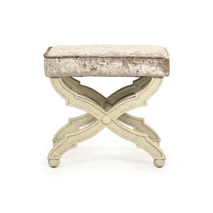 Zentique Crescenzo Velvet Bench with Solid Birch Frame — Compact Elegant Seating for Entryway, Bedroom, Living Room W20 x H18 x D16 CF162 309 A
