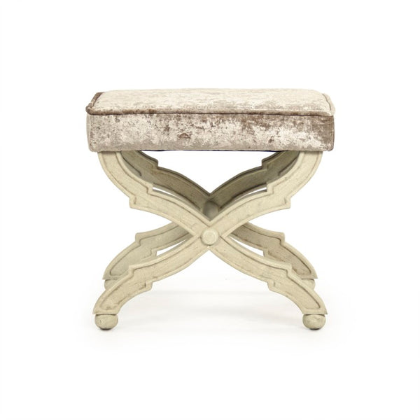 Zentique Crescenzo Velvet Bench with Solid Birch Frame — Compact Elegant Seating for Entryway, Bedroom, Living Room W20 x H18 x D16 CF162 309 A