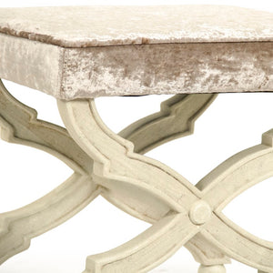 Zentique Crescenzo Velvet Bench with Solid Birch Frame — Compact Elegant Seating for Entryway, Bedroom, Living Room W20 x H18 x D16 CF162 309 A