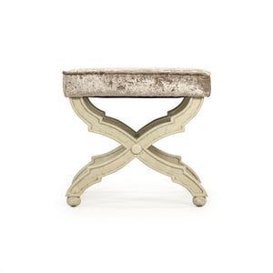 Zentique Crescenzo Velvet Bench with Solid Birch Frame — Compact Elegant Seating for Entryway, Bedroom, Living Room W20 x H18 x D16 CF162 309 A