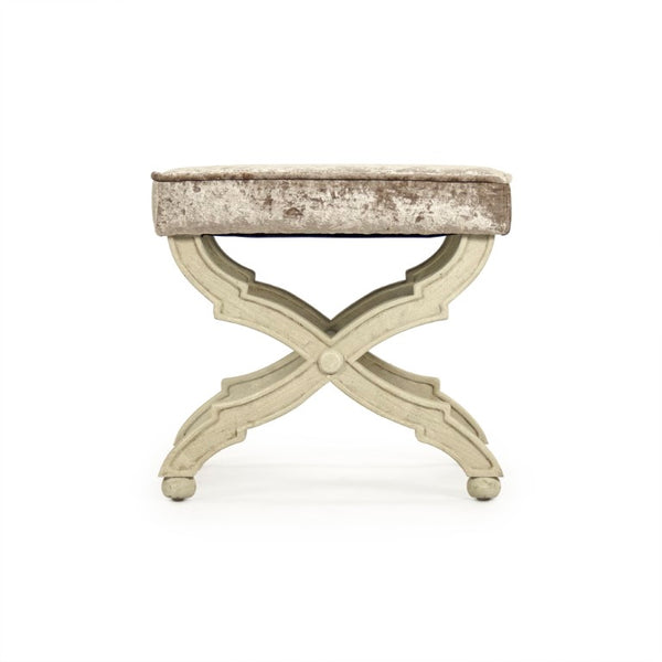 Zentique Crescenzo Velvet Bench with Solid Birch Frame — Compact Elegant Seating for Entryway, Bedroom, Living Room W20 x H18 x D16 CF162 309 A